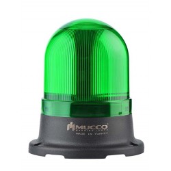 SNT signal beacon with buzzer, green, 85-260AC/DC, Ø100mm, max 110dB, 10 tones, IP65